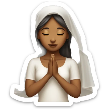 Caramel skin Girl praying for with white veil  sticker