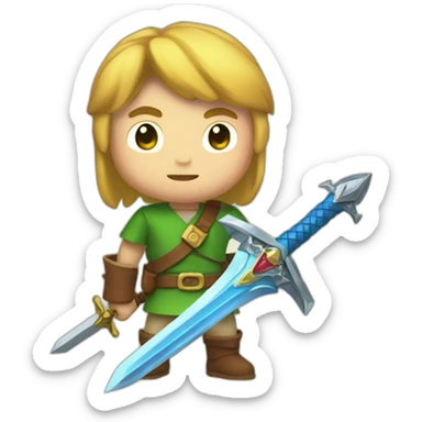 Link with master sword in hand sticker