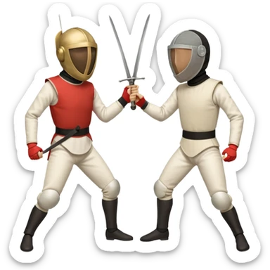 duel with epees sticker