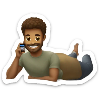 homem com topete segurando um iphone sticker