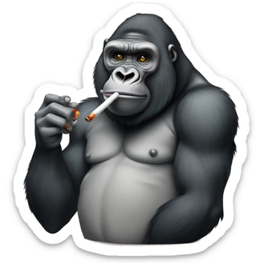 silverback gorilla smoking shisha sticker