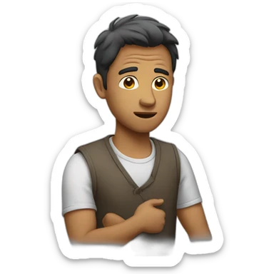 man asking something sticker