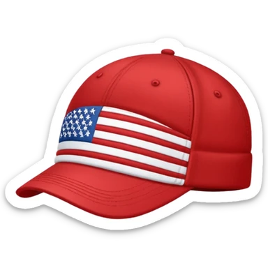 red cap the US Flag on it. Format emoji sticker