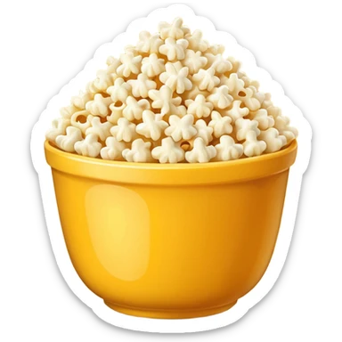 Popcorn and Mac and cheese on a tall bowl sticker
