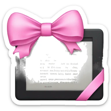 Kindle with pink bow sticker