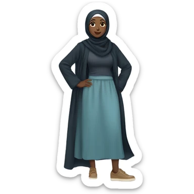 African Hijabi wearing shoes  sticker