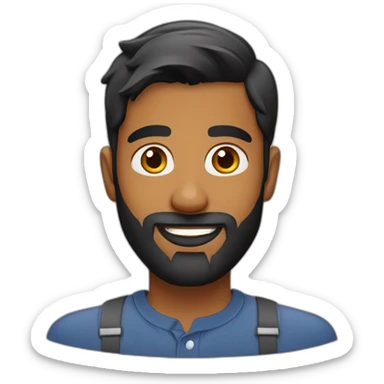 handsome sri lankan 25 year old with a beard sticker