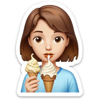 Chat avec une glace sticker