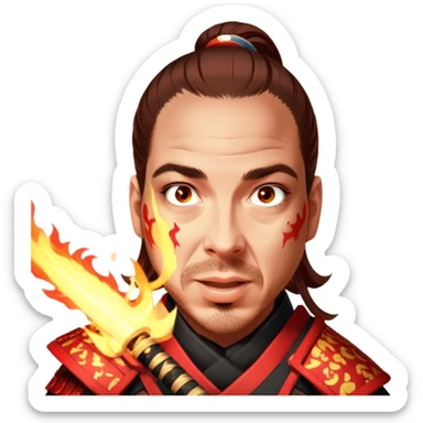 Fire-Wielding Samurai sticker