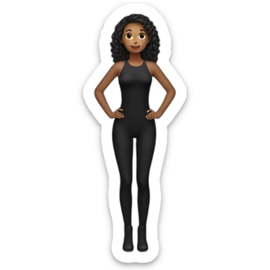 girl in black bodysuit sticker