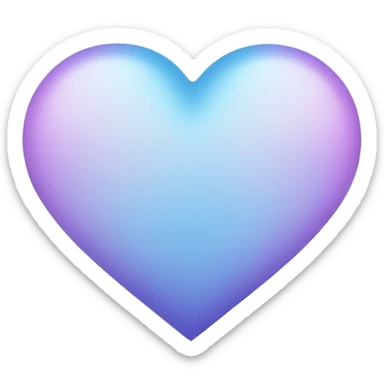 A light blue to lilac gradient heart  sticker