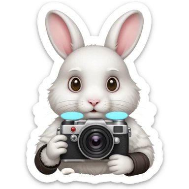 white rabbit camera sticker