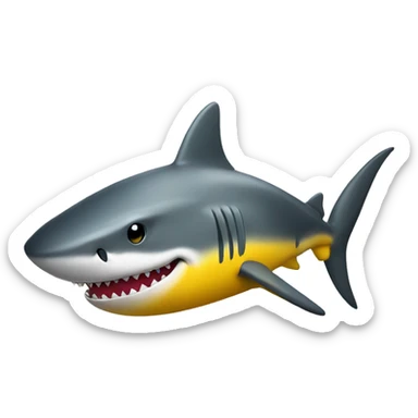 shark with tophat color  yellow sticker