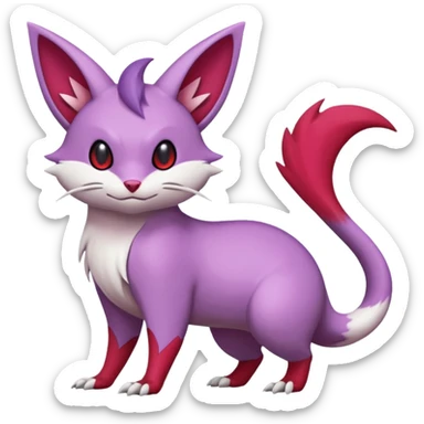 Zangoose-Rattata-Skitty-Noibat-Purrloin-Fakemon-hybrid-creature (full body) sticker