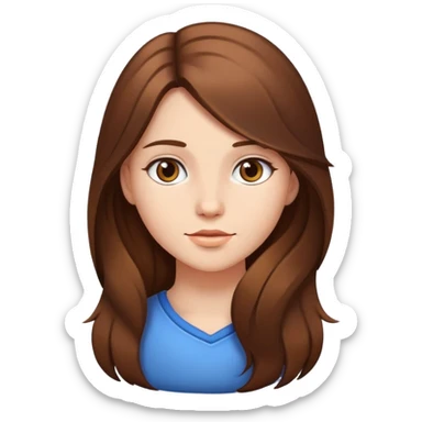 Chica con pelo largo y castaño  sticker