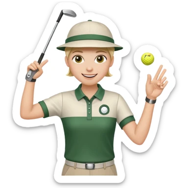 Fingerguns shooting a golf hole sticker