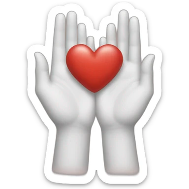 two hands with a heart sticker