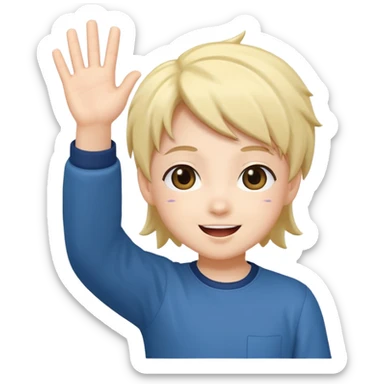 A chibi anime character waving sticker