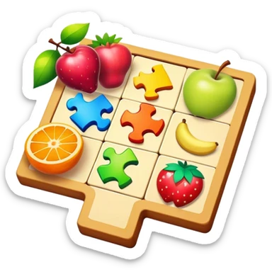 An icon representing a casual game, featuring colorful, simple gameplay elements like puzzle pieces, blocks, or fruits. The design conveys ease and fun, with intuitive controls and bright, inviting visuals. transparent background, the icon emphasizes accessible nature of casual gaming. sticker