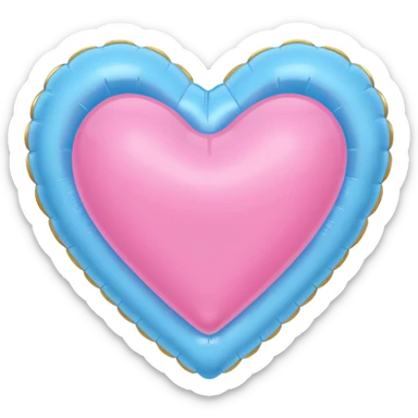 pink gold and light blue rococo inflatable hearts sticker