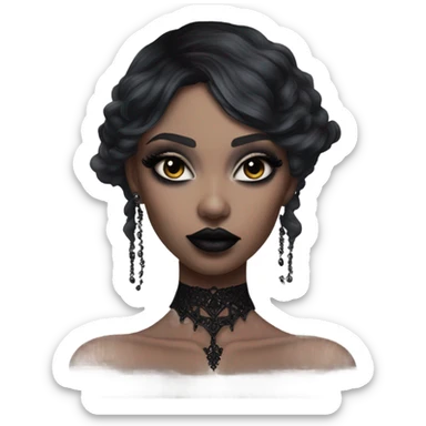 Hyper Realistic Goth victoria secret model sticker