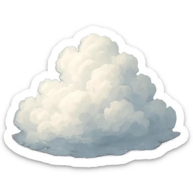 digital illustration of a cloud, no background sticker