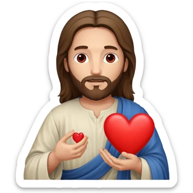 Jesus con un corazón en la mano sticker