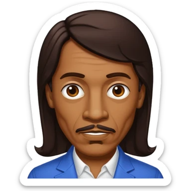 Ike Turner with dark brown hair sticker