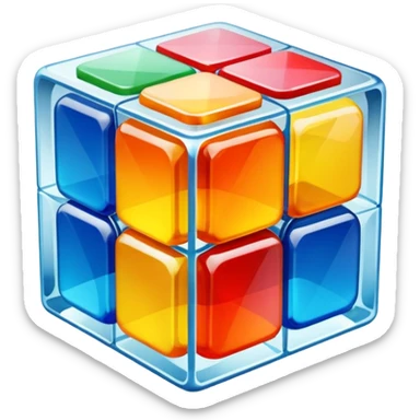 Transparent glass Rubix cube sticker