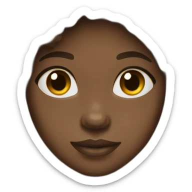 black skin girl afro brown hair sticker