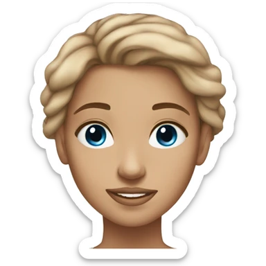 stunning tan girl light brown hair blue eyes sticker