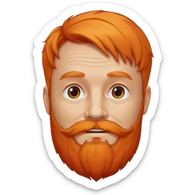 old adult male, orange hair and orange beard sticker