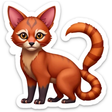 Caracal-Lykoi-Sphynx-Red-Panda-fusion-hybrid-animal-creature, full body sticker