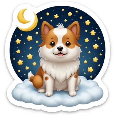 Dog farting in to the moon sticker