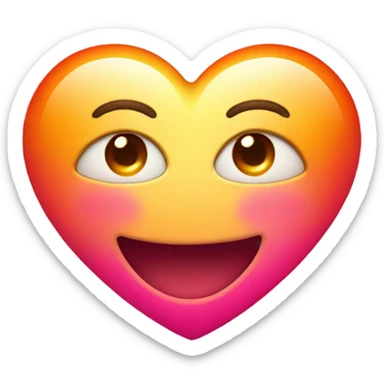 A heart that smiles, surrounded by a beautiful pink, red, and orange glow. sticker