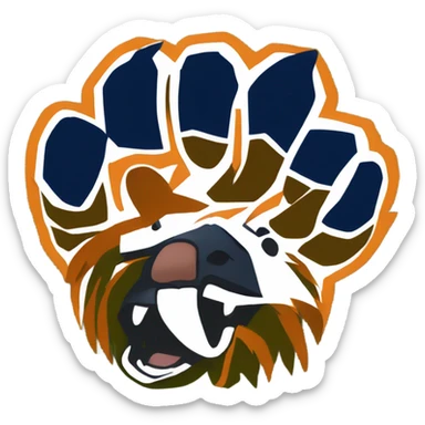 Chicago bears crushing Green Bay packer logo with paws sticker