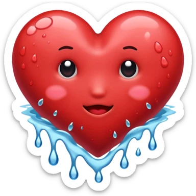 The heart beating in the river sticker