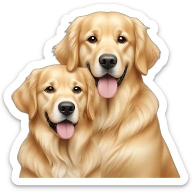 two golden retrievers, one is english cream sticker