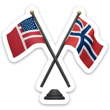 norway and us flag together sticker