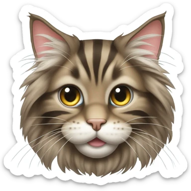smiling maine coon cat sticker