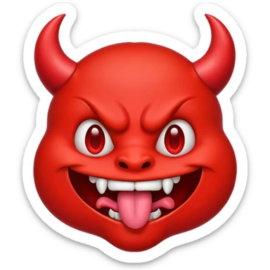 devil emoji with tongue sticking out sticker