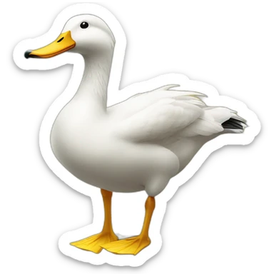 Canard fuson avec un oiseau sticker