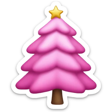 Pink Christmas tree sticker