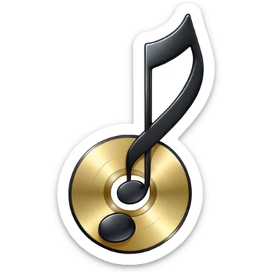 music note with a music disc sticker