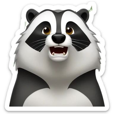 angry badger with stock market chart sticker