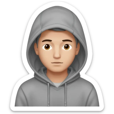 a guy wears a hoodie, his face is a mysterious, he looks pretty and handsome, but very distant  sticker