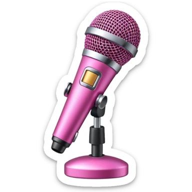 pink stage microphone sticker