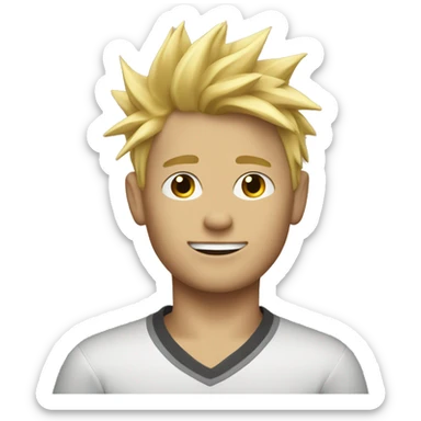 Blonde boy spiky hair sticker