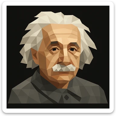 Turn the figure in this picture to an avatar. Low-poly flat style. Pure black background sticker