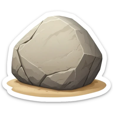 generate realistic detailed big stone on sand sticker